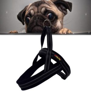 Pet Dogs A7 Reflective Polyester Chest Harness Lead Leash Traction Big Dogs Safety Chain Rope Collar, Size: S, 2.0*50*62cm (Black) (OEM)