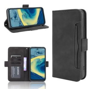 For Nokia XR20 Skin Feel Calf Pattern Horizontal Flip Leather Case with Holder & Card Slots & Photo Frame(Black) (OEM)