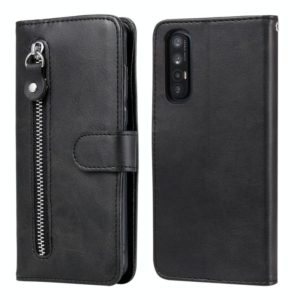For OPPO Reno3 Pro / Find X2 Neo Fashion Calf Texture Zipper Horizontal Flip Leather Case with Holder & Card Slots & Wallet Function(Black) (OEM)