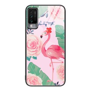 For Huawei Maimang 10 Colorful Painted Glass Phone Case(Flamingo) (OEM)