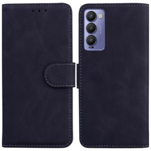 For Tecno Camon 18 / 18P Skin Feel Pure Color Flip Leather Phone Case(Black) (OEM)