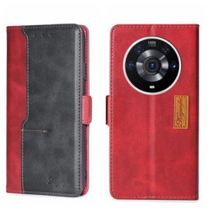 For Honor Magic3 Pro Contrast Color Side Buckle Leather Phone Case(Red + Black) (OEM)