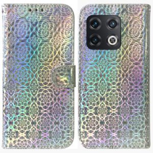 For OnePlus 10 Pro 5G Colorful Magnetic Buckle Leather Phone Case(Silver) (OEM)