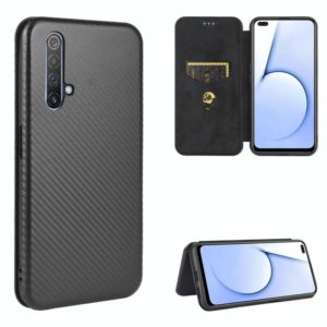 For OPPO Realme X50 / X50 5G Carbon Fiber Texture Horizontal Flip TPU + PC + PU Leather Case with Card Slot(Black) (OEM)