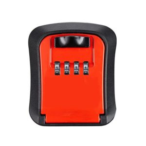 Wall-Mounted Key Code Box Construction Site Home Decoration Four-Digit Code Lock Key Box(Red) (OEM)