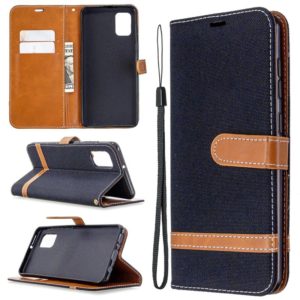 For Samsung Galaxy A31 Denim Texture Horizontal Flip Leather Case with Holder & Card Slots & Wallet & Lanyard(Black) (OEM)