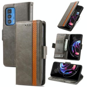 For Motorola Edge 20 Pro CaseNeo Business Splicing Dual Magnetic Buckle Horizontal Flip PU Leather Case with Holder & Card Slots & Wallet(Grey) (OEM)