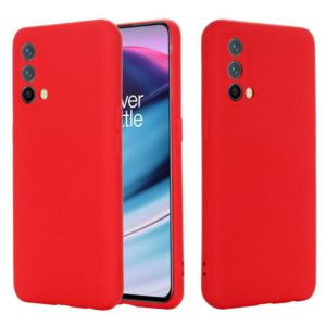 For OnePlus Nord CE 5G Pure Color Liquid Silicone Shockproof Full Coverage Case(Red) (OEM)