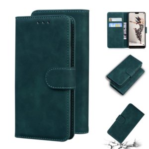 For Huawei P20 Pro Skin Feel Pure Color Flip Leather Phone Case(Green) (OEM)