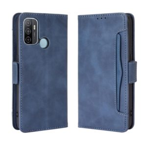 For OPPO A53 2020 / A53S 2020 / A33 Wallet Style Skin Feel Calf Pattern Leather Case with Separate Card Slot(Blue) (OEM)