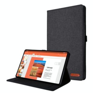 For OPPO Realme Pad 10.4 Horizontal Flip TPU + Fabric PU Leather Tablet Protective Case with Name Card Clip(Black) (OEM)