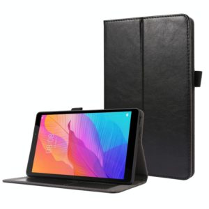 For Huawei MatePad T8 Crazy Horse Texture Horizontal Flip Leather Case with 2-folding Holder & Card Slot(Black) (OEM)