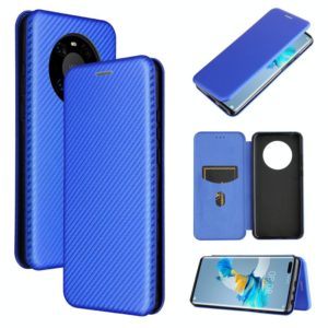 For Huawei Mate 40 Pro Carbon Fiber Texture Horizontal Flip TPU + PC + PU Leather Case with Card Slot(Blue) (OEM)