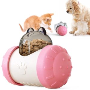 Pet Swing Bear Food Leakage Balance Car Toy Pet Supplies(Pink White) (OEM)