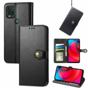 For Motorola Moto G Stylus 5G Solid Color Leather Buckle Phone Case with Lanyard & Photo Frame & Card Slot & Wallet & Stand Function(Black) (OEM)