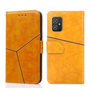 For Asus Zenfone 8 ZS590KS Geometric Stitching Horizontal Flip Leather Phone Case(Yellow) (OEM)