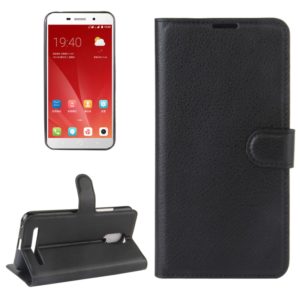 For ZTE Blade A602 Litchi Texture Horizontal Flip Leather Case with Holder & Card Slots & Wallet(Black) (OEM)