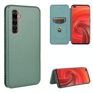 For OPPO Realme X50 Pro / X50 Pro 5G Carbon Fiber Texture Horizontal Flip TPU + PC + PU Leather Case with Card Slot(Green) (OEM)