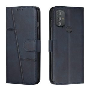 For Motorola Moto G Power 2022 Stitching Calf Texture Buckle Leather Phone Case(Blue) (OEM)