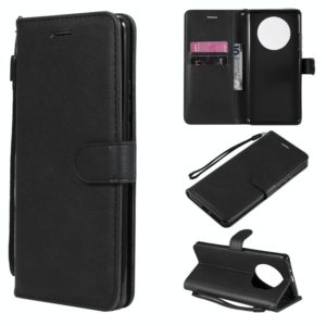 For Huawei Mate 40 Pro Solid Color Horizontal Flip Protective Leather Case with Holder & Card Slots & Wallet & Photo Frame & Lanyard(Black) (OEM)