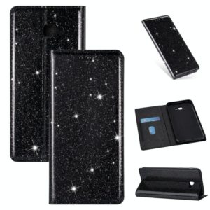 For Samsung Galaxy J4+ Ultrathin Glitter Magnetic Horizontal Flip Leather Case with Holder & Card Slots(Black) (OEM)