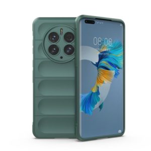 For Huawei Mate 50 Pro Magic Shield TPU + Flannel Phone Case(Dark Green) (OEM)