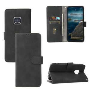 Solid Color Skin Feel Magnetic Buckle Horizontal Flip Calf Texture PU Leather Case with Holder & Card Slots & Wallet For Nokia XR20(Black) (OEM)