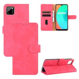 For OPPO Realme C11 Solid Color Skin Feel Magnetic Buckle Horizontal Flip Calf Texture PU Leather Case with Holder & Card Slots & Wallet(Rose Red) (OEM)