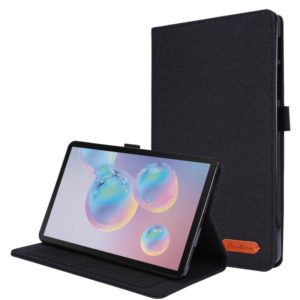 For Samsung Galaxy Tab A 8.4 (2020) Horizontal Flip TPU + Fabric PU Leather Protective Case with Name Card Clip(Black) (OEM)