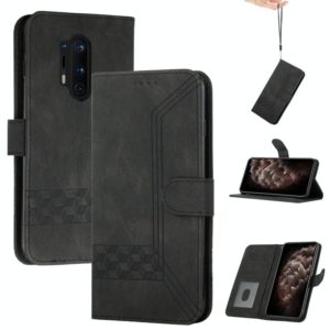 Cubic Skin Feel Flip Leather Phone Case For OnePlus 8 Pro(Black) (OEM)