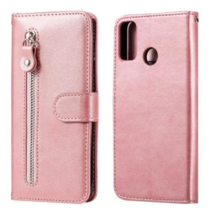 For Huawei Honor 9X Lite Fashion Calf Texture Zipper Horizontal Flip Leather Case with Stand & Card Slots & Wallet Function(Rose Gold) (OEM)