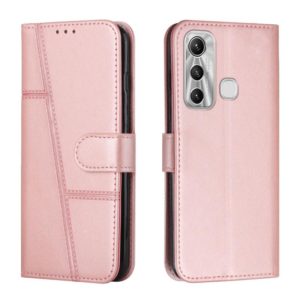 For Infinix Hot 11 Stitching Calf Texture Buckle Leather Phone Case(Pink) (OEM)