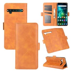 For TCL 10 Pro Dual-side Magnetic Buckle Horizontal Flip Leather Case with Holder & Card Slots & Wallet(Yellow) (OEM)
