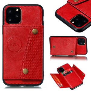 For iPhone 12 / 12 Pro Leather Protective Case with Holder & Card Slots(Red) (OEM)