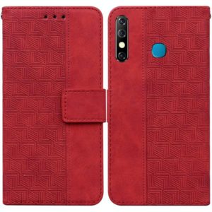 For Infinix Hot 8 X650 CC7 Geometric Embossed Leather Phone Case(Red) (OEM)