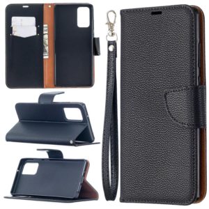 For Samsung Galaxy Note20 Litchi Texture Pure Color Horizontal Flip Leather Case with Holder & Card Slots & Wallet & Lanyard(Black) (OEM)