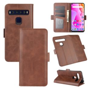 For TCL 10L Dual-side Magnetic Buckle Horizontal Flip Leather Case with Holder & Card Slots & Wallet(Brown) (OEM)