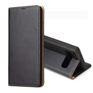 Dermis Texture PU Horizontal Flip Leather Case for Galaxy S10, with Holder & Card Slots & Wallet(Black) (OEM)