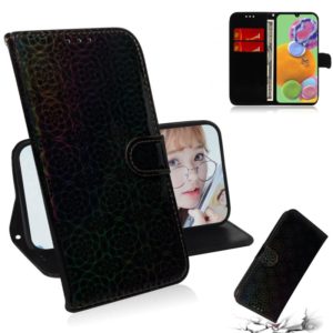 For Galaxy A90 5G Solid Color Colorful Magnetic Buckle Horizontal Flip PU Leather Case with Holder & Card Slots & Wallet & Lanyard(Black) (OEM)