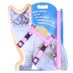 I-shaped Nylon Cat Leash Pet Chest Strap(Pink) (OEM)