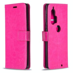 For Motorola Edge+ Crazy Horse Texture Horizontal Flip Leather Case with Holder & Card Slots & Wallet & Photo Frame(Rose) (OEM)