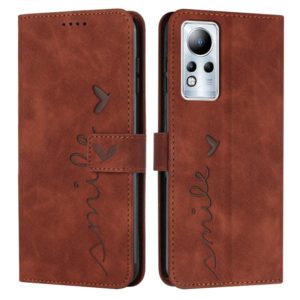 For Infinix Note 11 Skin Feel Heart Pattern Leather Phone Case(Brown) (OEM)