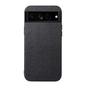 For Google Pixel 7 Pro 5G Wood Texture PU Phone Case(Black) (OEM)