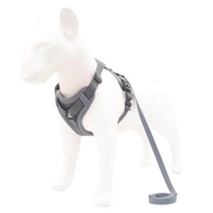 HT-864 Pet Traction Rope Reflective Breathable Dog Chest Strap Vest, Size: L(Gray) (OEM)