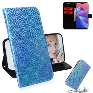 For Zenfone Max Pro (M2) ZB631KL Solid Color Colorful Magnetic Buckle Horizontal Flip PU Leather Case with Holder & Card Slots & Wallet & Lanyard(Blue) (OEM)