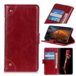 For Vodafone Smart V11 Copper Buckle Nappa Texture Horizontal Flip Leather Case with Holder & Card Slots & Wallet(Wine Red) (OEM)