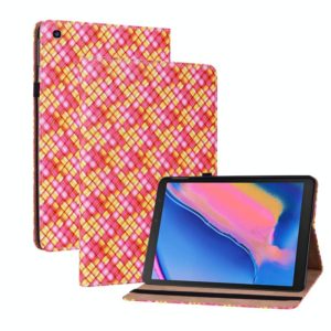 For Samsung Galaxy Tab A 8.0 2019 T290 Color Weave Leather Tablet Case with Holder(Rose Red) (OEM)