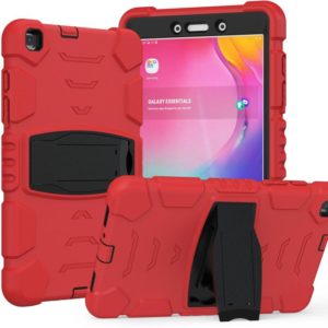 For Samsung Galaxy Tab A8.0 2019 T290 3-Layer Protection Screen Frame + PC + Silicone Shockproof Combination Case with Holder(Red+Black) (OEM)