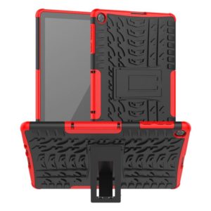 For Huawei MatePad T10/T10S/Enjoy 2 Tire Texture Shockproof TPU+PC Protective Case with Holder(Red) (OEM)