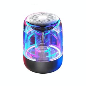 C7 Bluetooth 5.0 Speaker Transparent LED Luminous Subwoofer TWS 6D Surround HIFI Stereo Cool Audio(Black) (OEM)